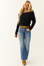Women's Black Off-Shoulder Sweater