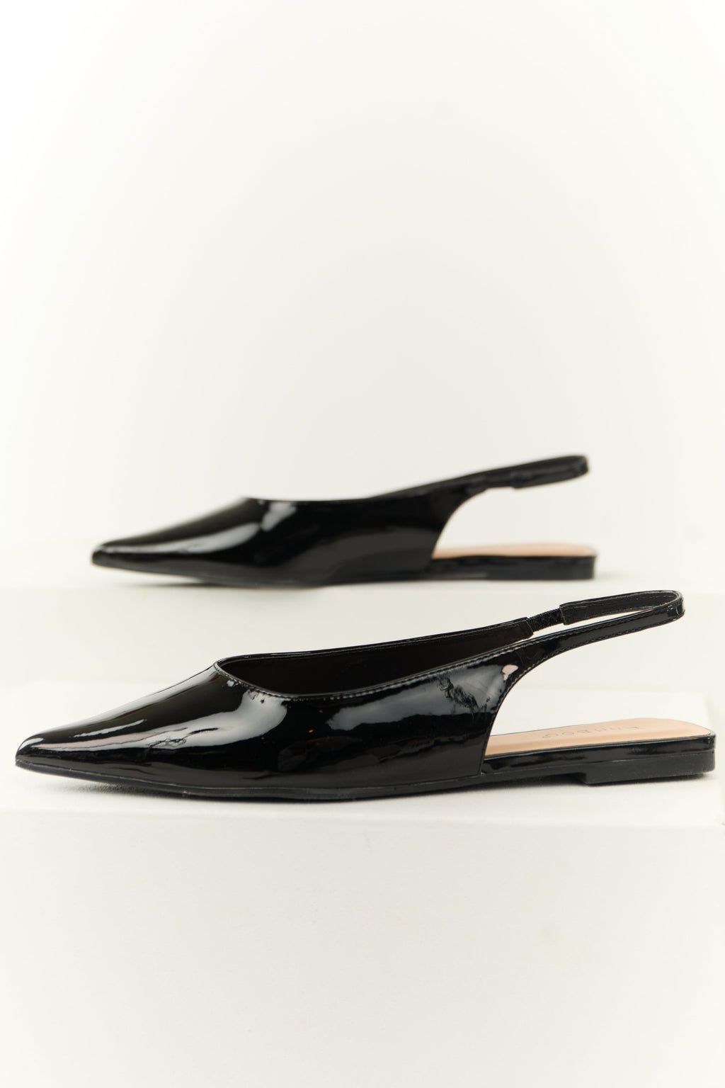 Women's Black Slingback Pointed Toe Flats