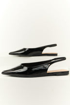 Women's Black Slingback Pointed Toe Flats