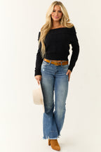 Women's Black Off-Shoulder Sweater