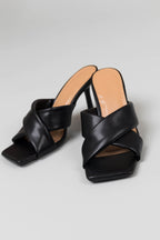 Women's Black Square Toe Stiletto High Heels