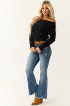 Women's Black Off-Shoulder Sweater