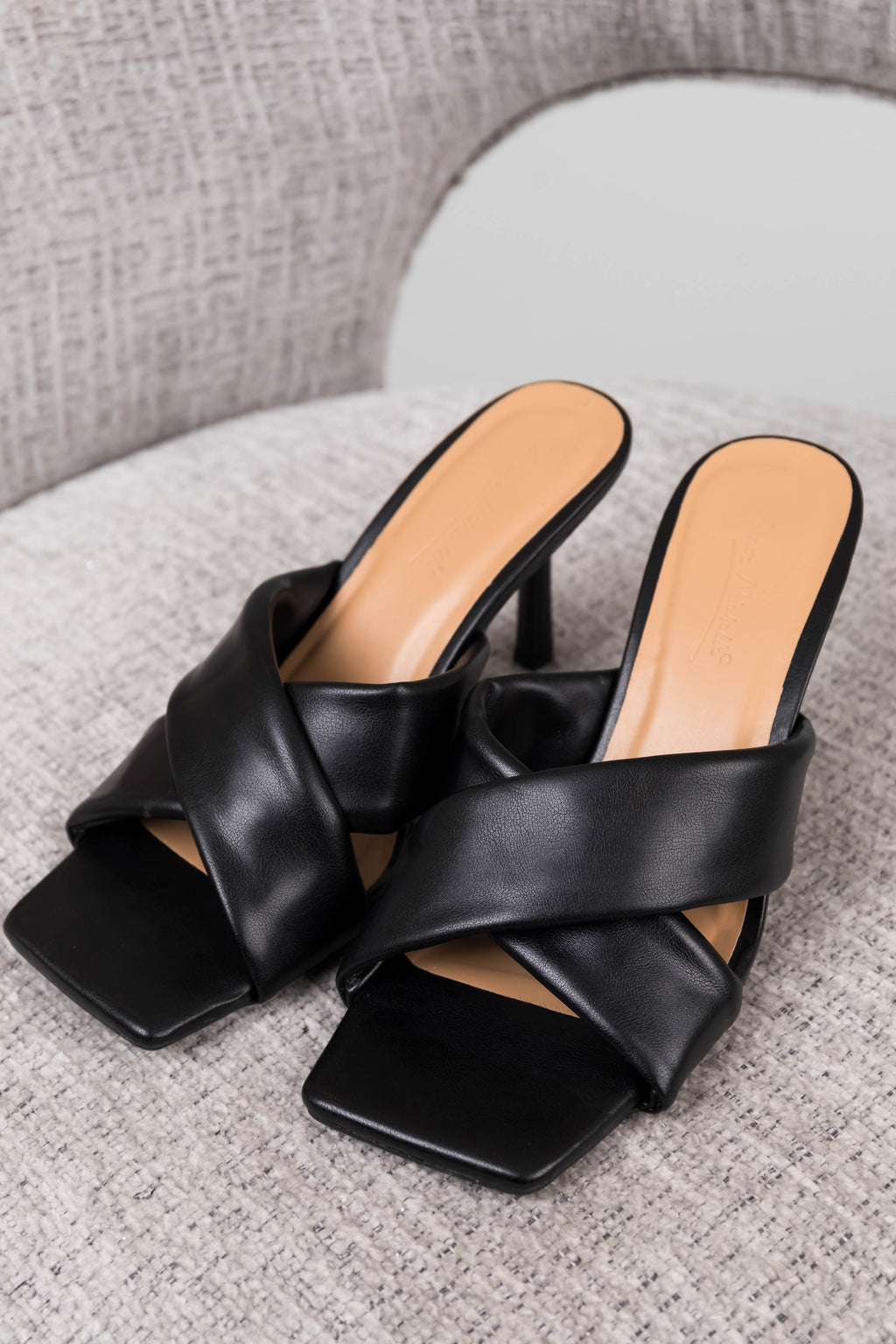 Women's Black Square Toe Stiletto High Heels