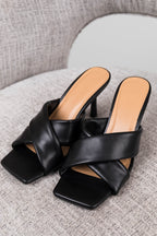 Women's Black Square Toe Stiletto High Heels